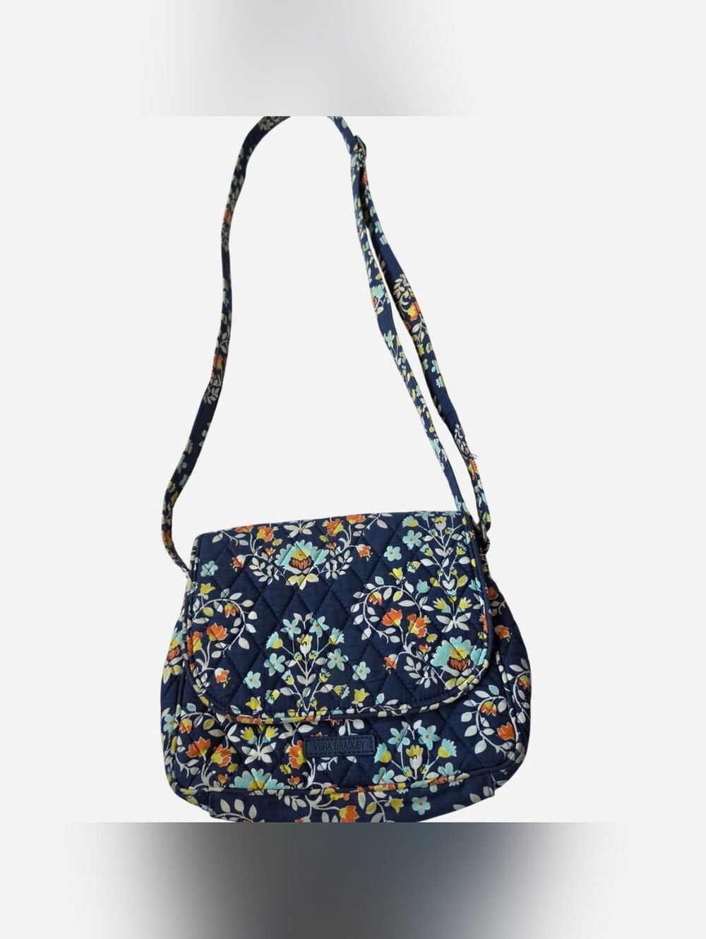 Vera Bradley Navy Floral Quilted Crossbody Bag